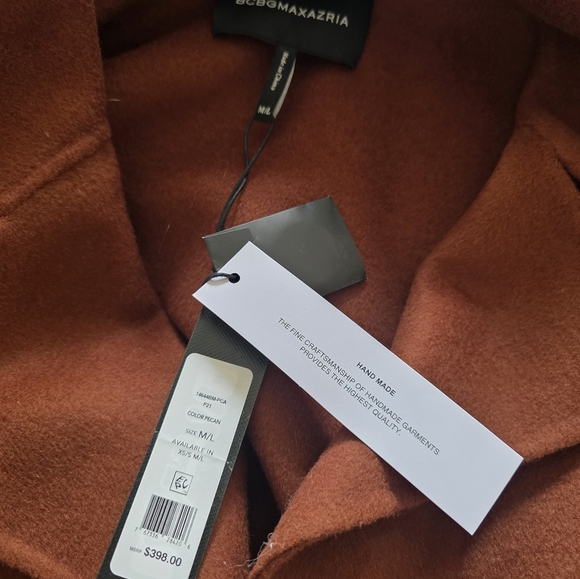 BCBGMaxAzria Women's Double-Breasted Rust Pea Coat - Picture 5 of 6